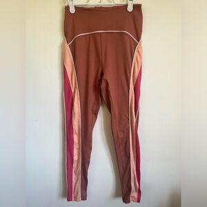 Free People Movement Colorblock Pink Athletic High Waist Leggings - S Small